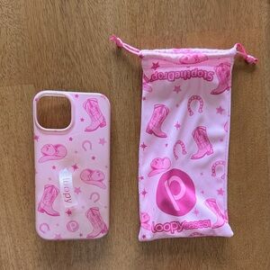 Loopy Case Pink Kids Phone Case with Matching Drawstring Pouch